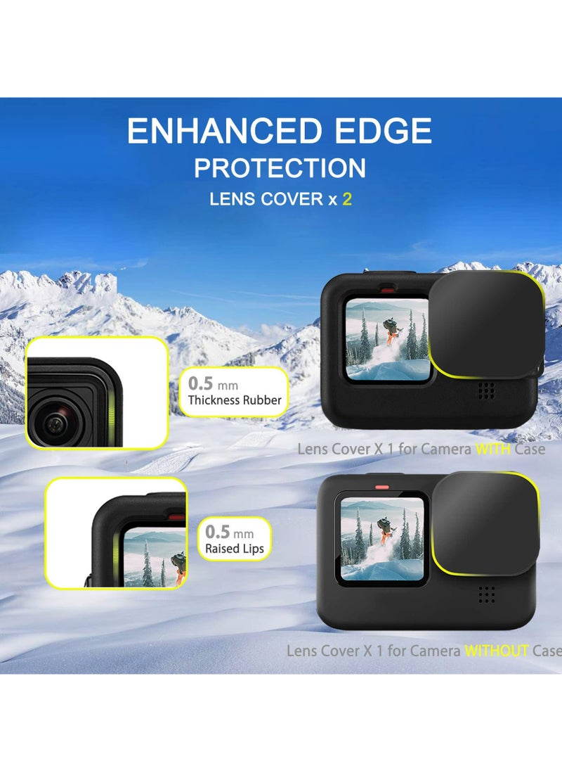 TLAXCA Accessories Kit for Go Pro Hero 12/Hero 11/Hero 10/Hero 9 Black,2-Pack(6pcs) Screen Protector Silicone Sleeve Protective Case with Lens Cover Cap Lanyard for Hero 12/11/10/9 Black Action Camera  - Image 5