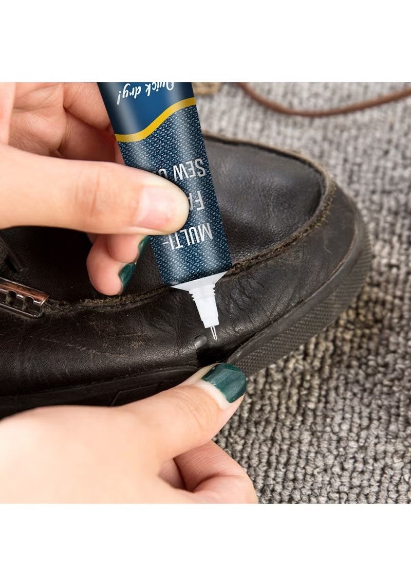 JUE-FISH Quick Dry Multi-Fabric Sew Glue, Fabric Glue Permanent Clear Washable For Patches Drying Waterproof Adhesive All Fabrics, Clothes, Cotton, Flannel, Denim, Leather, Polyester Repair - Image 5