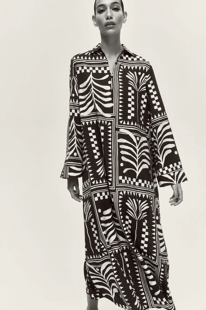 H&M Button-detail kaftan dress