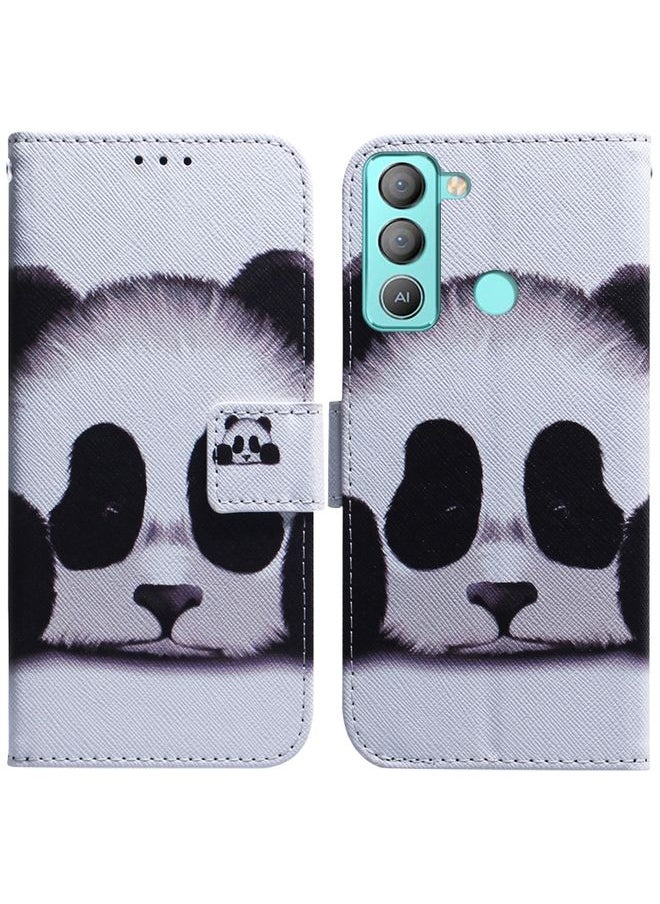 HuHa - Case Cover For For Tecno Pop 5 LTE BD4 Coloured Drawing Leather Phone Case(Panda) - Image 1