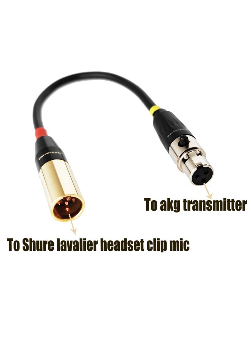Darverson Darverson TA4F 4 pin to 3 pin Mini XLR Cable for Shure akg Pocket Transmitter Instrument Cord convertor Adapter (059874520)  - Image 2