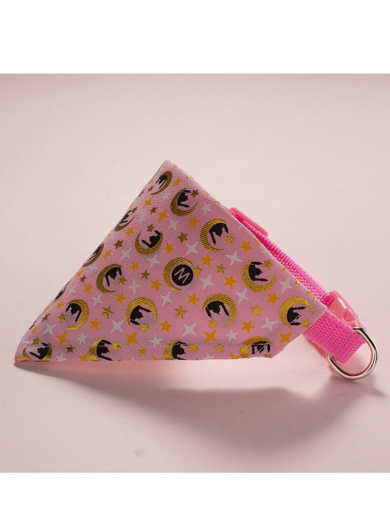 Arabian Moon-Star Cat Collars with Bandana - Adjustable 20-32cm Pet Collars, Islamic Design for Saudi Cats, Breathable Fabric for Hot Climate - Image 2