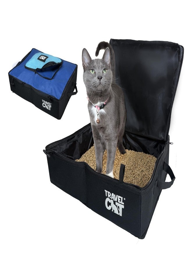 Your Cat Backpack Travel Cat Collapsible Cat Litter Box for Small, Medium, Large Cats & Kittens - Easy Clean, Foldable with Zippered Cover, Extra Pocket & Side Handles - Image 1