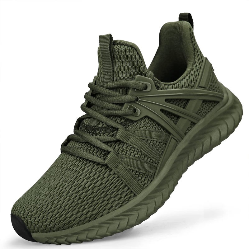 Abboos Women's Sneakers Walking Shoes - Slip on Tennis Casual Athletic Shoes Memory Foam Lightweight Gym Work Shoe â€‹Green Size 9.5 - Image 1