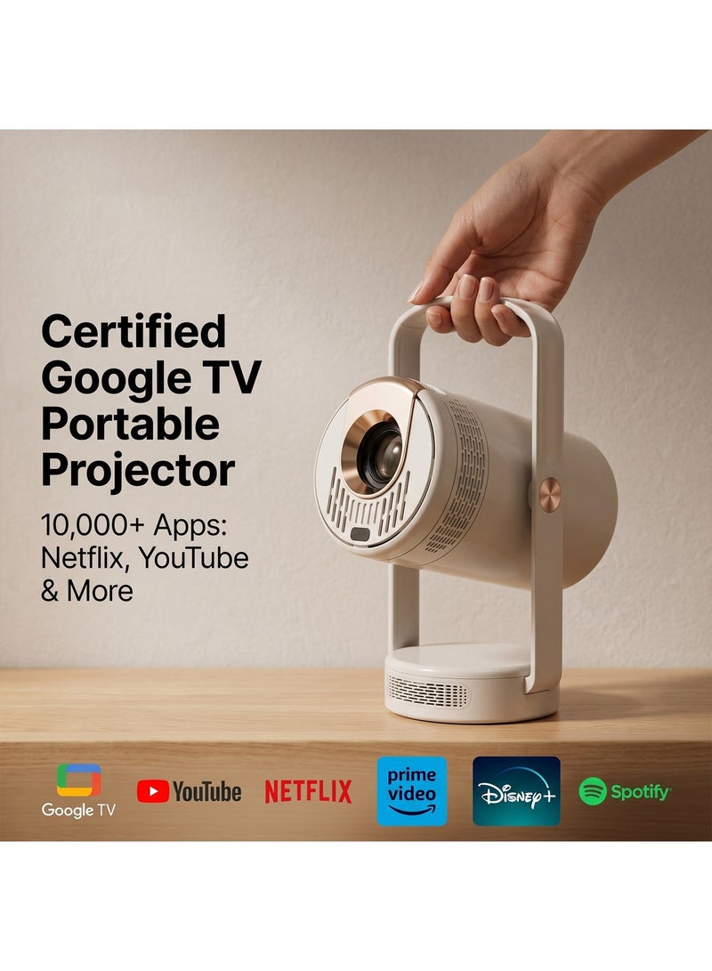 COOLHAWK Projector 4K Full HD - Native 1080P 300 ANSI LUM Mini Pojktor, Android 14 Smart Portable Projectors with Netflix, Youtube, With Wife 5G & Bluetooth 5.4, Auto Keystone, for Outdoor Indoor Home Cemine - Image 3