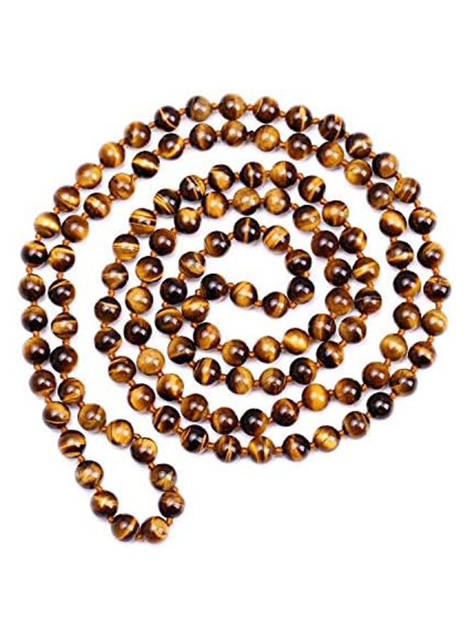 PEARLADA Vintage Tiger Eye Endless Necklace Long Beaded Necklace Handmade Knotted Jewelry for Women Girls Fashion Gemstone Strand Necklace - Image 2