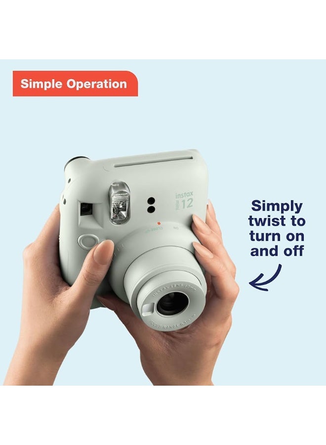 Instax Mini 12 Christmas Gift Box – White Instant Mini 12 Camera with Brown Case, White Mini Film, Photo Frame, Pegs and Batteries – Perfect Christmas Gift for Kids, Teens, and Adults - Image 3