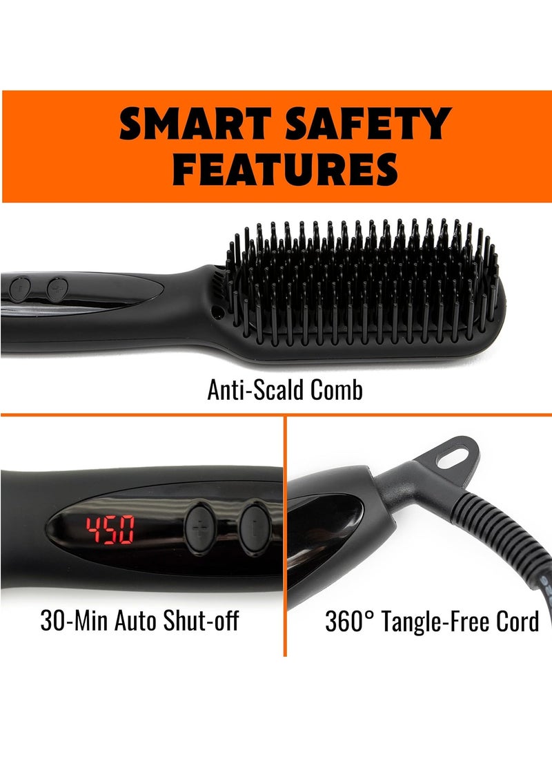 Tame the Wild - Tame The Wild Pro Beard Straightener for Men - Premium Heated Beard Brush - Anti-Scald Ionic Generator - 12 Temp Settings - LED Display - for Beards Over 2" Long - Image 1