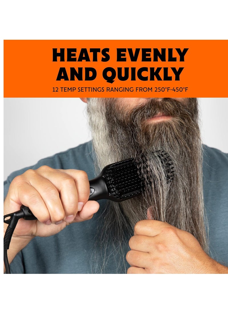 Tame the Wild - Tame The Wild Pro Beard Straightener for Men - Premium Heated Beard Brush - Anti-Scald Ionic Generator - 12 Temp Settings - LED Display - for Beards Over 2" Long - Image 1