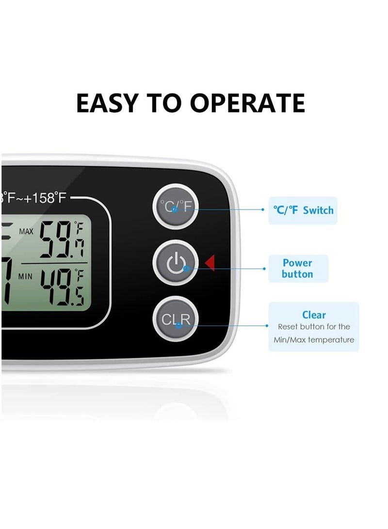 ECVV Household freezer refrigerator temperature detector, liquid crystal display indoor thermometer, freezer medicine vaccine kitchen sample hanging temperature display - Image 3