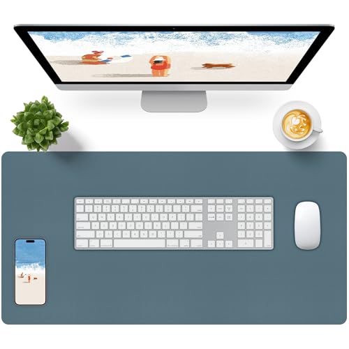 Bloss Light Blue Desk Mat 31.5x15.7, Desk Matt for Desktop, Waterproof Large Desk Mat, Computer Mat for Office/Home/Decor - Image 1