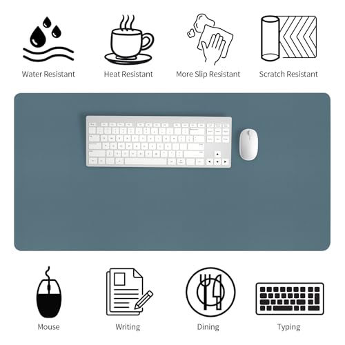 Bloss Light Blue Desk Mat 31.5x15.7, Desk Matt for Desktop, Waterproof Large Desk Mat, Computer Mat for Office/Home/Decor - Image 2