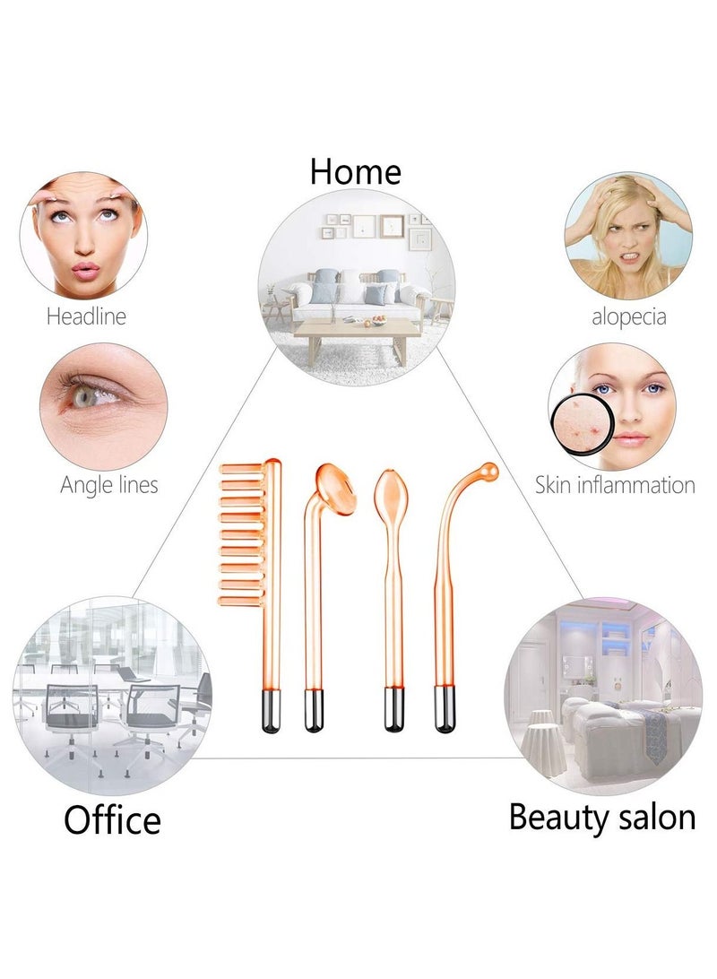Excefore High Frequency Facial Wand, Portable High Frequency Facial Machine, Machine Set for Face Chin Neck, for Reducing Eyes Puffy, Skin Tightening Wrinkle Reducing, Dark Circles, Freckle, Hair Care - Image 3
