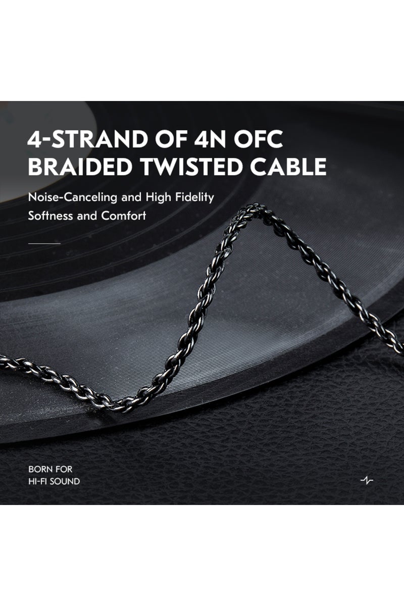 erorex Black 3.5QDC CCZ C01 2M High-purity OFC Cable Restore the original sound 4-strand of 4N OFC braided - Image 2