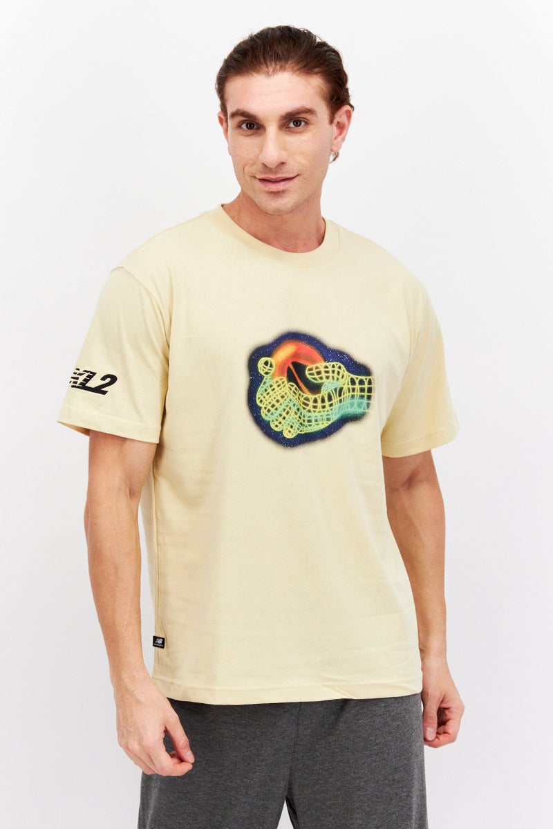 New Balance Men Sportswear Fit Short Sleeve Outdoor  T-Shirts, Khaki  - Image 1