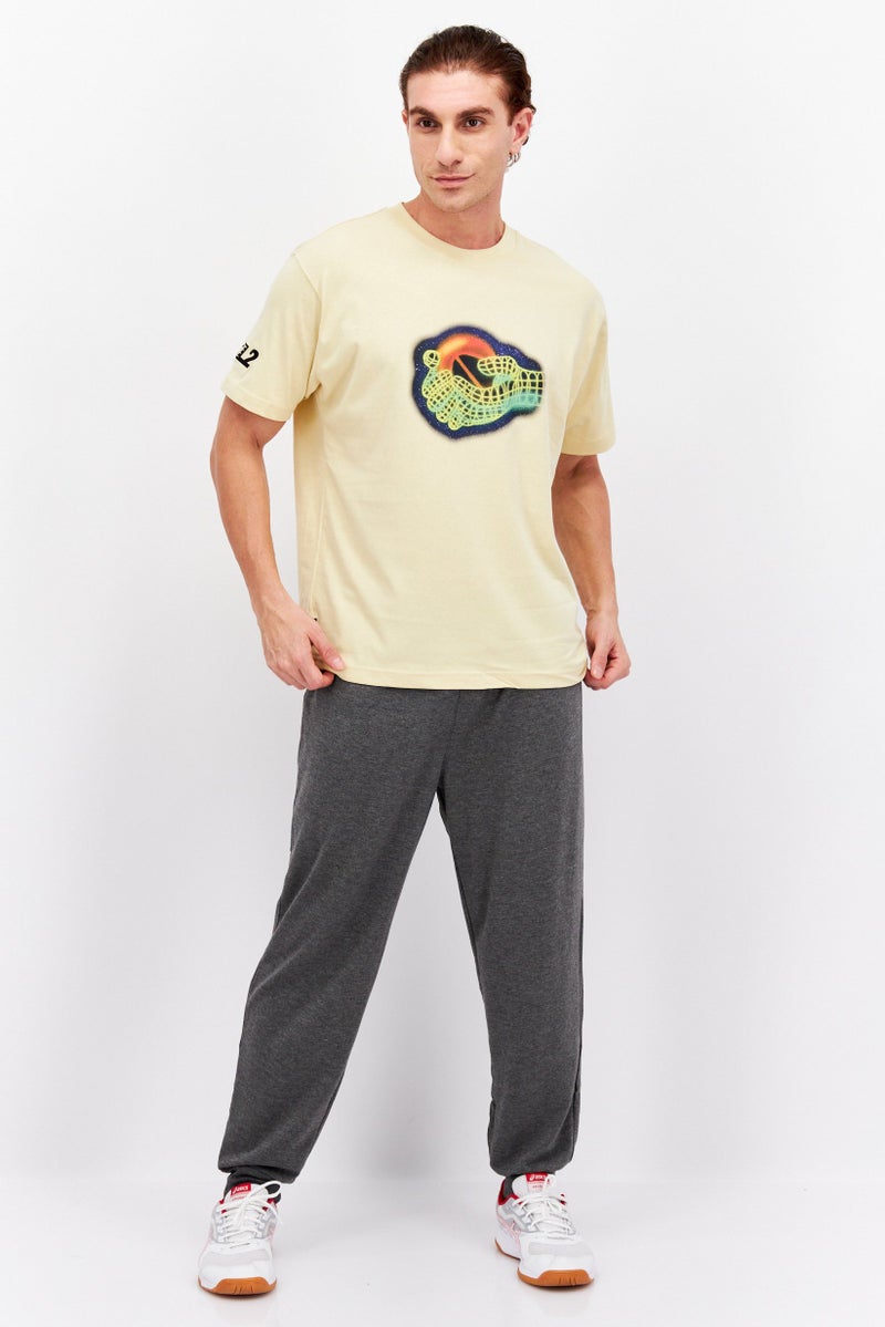 New Balance Men Sportswear Fit Short Sleeve Outdoor  T-Shirts, Khaki  - Image 3