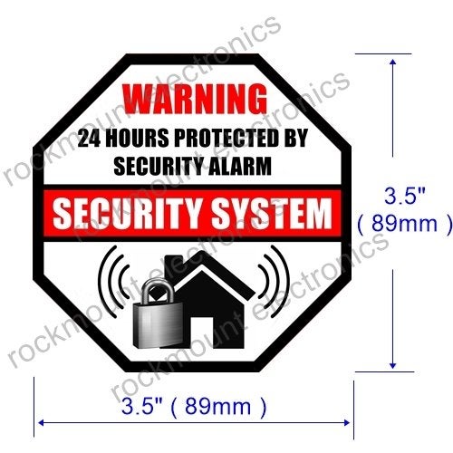 Rockmount Electronics Front Self Adhesive Vinyl Outdoor/Indoor (4 Pack) 89mm X 89mm Home Business Security Burglar Alarm System Window Door Warning Alert Sticker Decals - Image 4