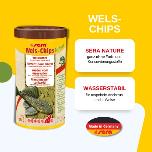 sera Catfish Chips Nature 13.4 oz./0.84lbs | Premium Fish Food for Ancistrus & Plecos | High Fiber | No Dyes & Preservatives | Supports Digestion & Promotes Healthy Growth | Ideal for Bottom Feeders - Image 4