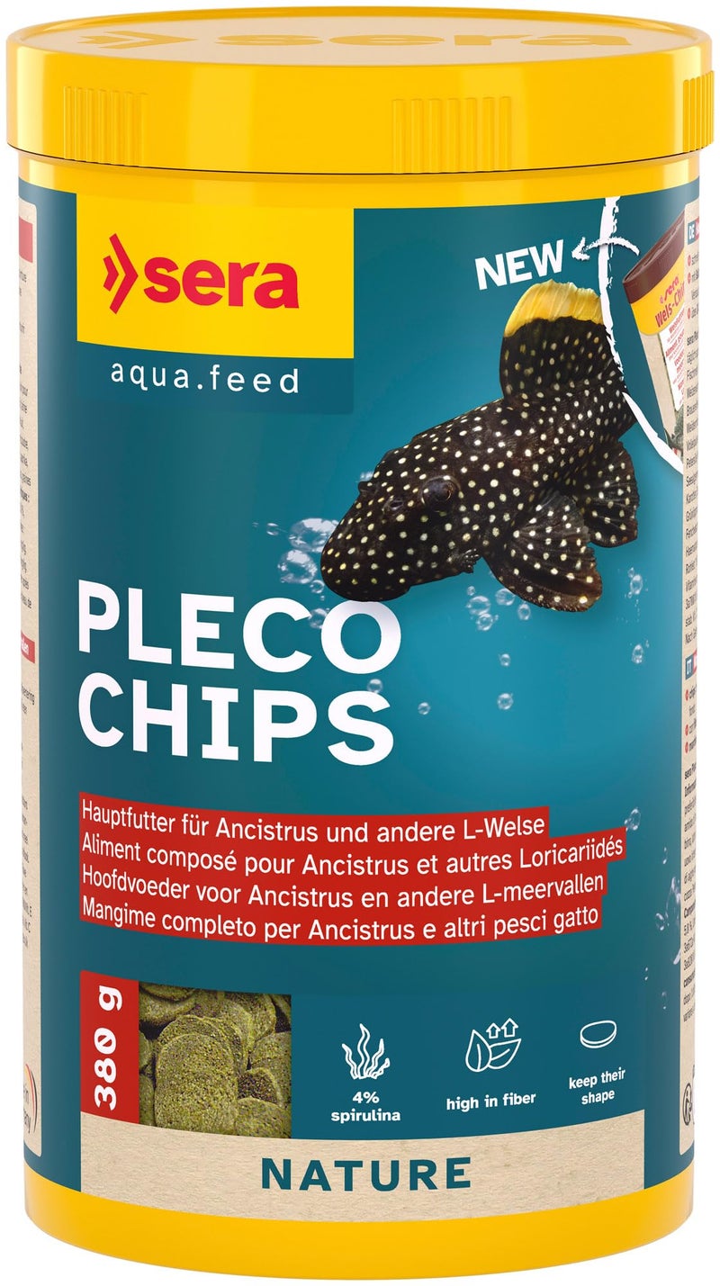sera Catfish Chips Nature 13.4 oz./0.84lbs | Premium Fish Food for Ancistrus & Plecos | High Fiber | No Dyes & Preservatives | Supports Digestion & Promotes Healthy Growth | Ideal for Bottom Feeders - Image 1