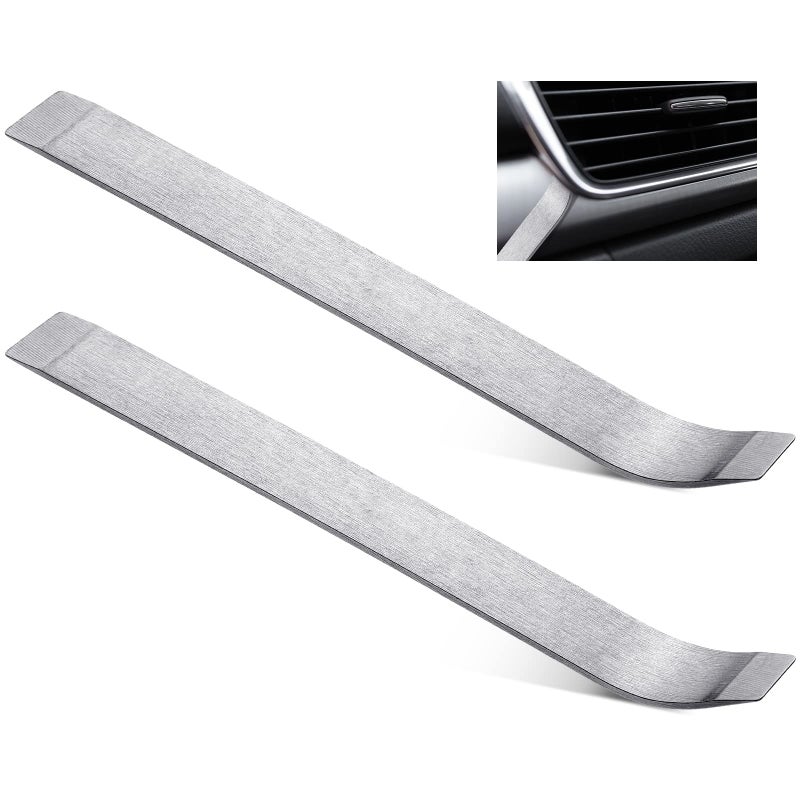 Minatee 2 Pcs Panel Removal Tool Sheet Metal Wedge Tools Pry Bar Trim Tool for Prying Sheet Metals Panels, Silver
