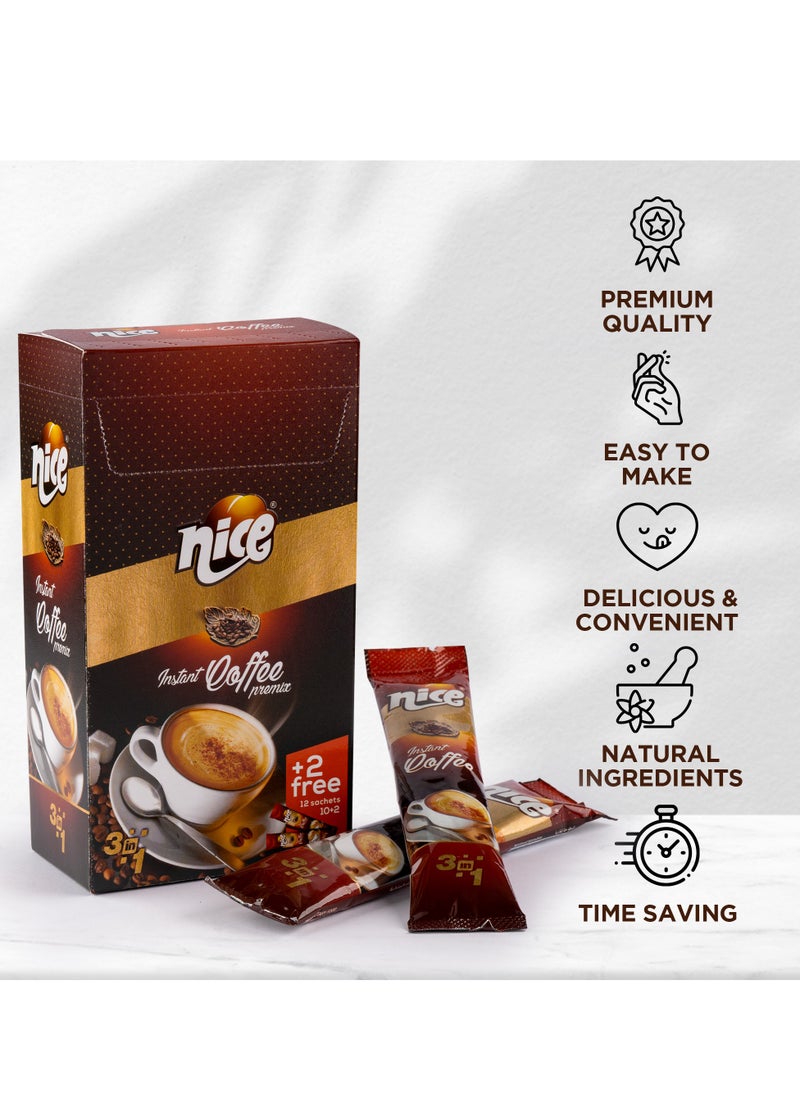 NICE - Nice Instant Coffee Packets Single Serve  Classic Blend Coffee Pouches with Rich Flavor (Pack of 12 Sachets) - Image 1