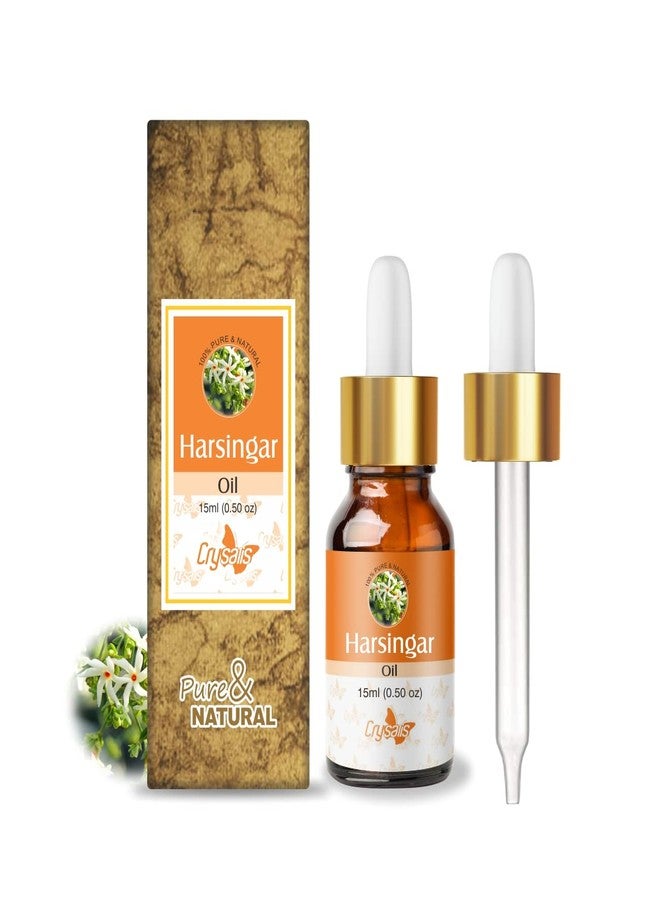 Crysalis Harshringar (Nyctanthes Arbor-Tristis) Oil: Pure & Natural Undiluted Carrier Oil in Organic Standard. Enhances Skin, Hair, and Nourishes Face. 15ml With Dropper - Image 1