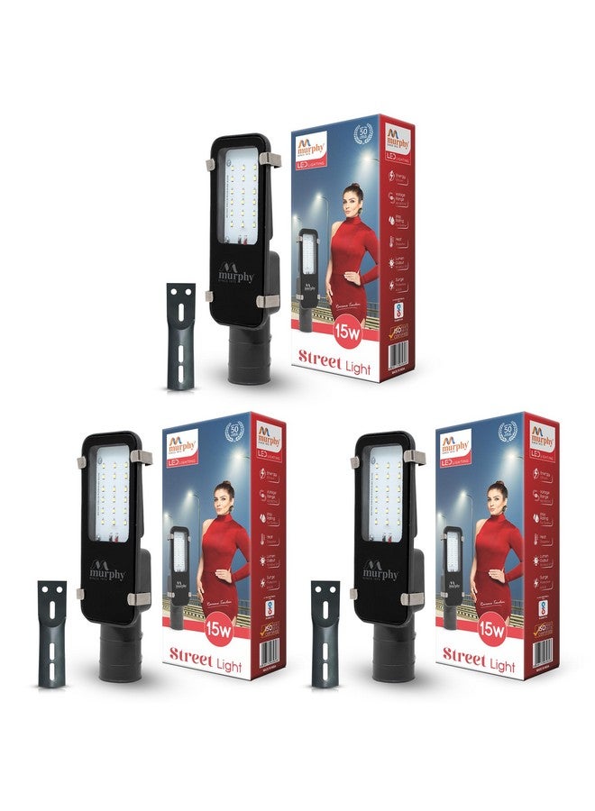 Murphy LED 15W IP-65 BIS Approved Waterproof Outdoor Street Light, Cool White, (Pack of 3) - Image 1