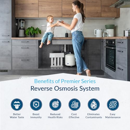 Aquasure Premier 4-Stage Reverse Osmosis Under Sink Drinking Water RO Filtration Purification System | Removes 99% of Contaminants | 75 GPD, Leak-Proof, Quick Change Filters, with Tank & Chrome Faucet - Image 2