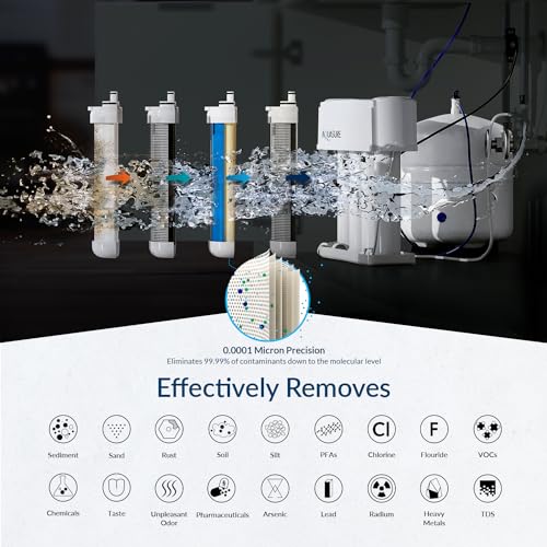 Aquasure Premier 4-Stage Reverse Osmosis Under Sink Drinking Water RO Filtration Purification System | Removes 99% of Contaminants | 75 GPD, Leak-Proof, Quick Change Filters, with Tank & Chrome Faucet - Image 3