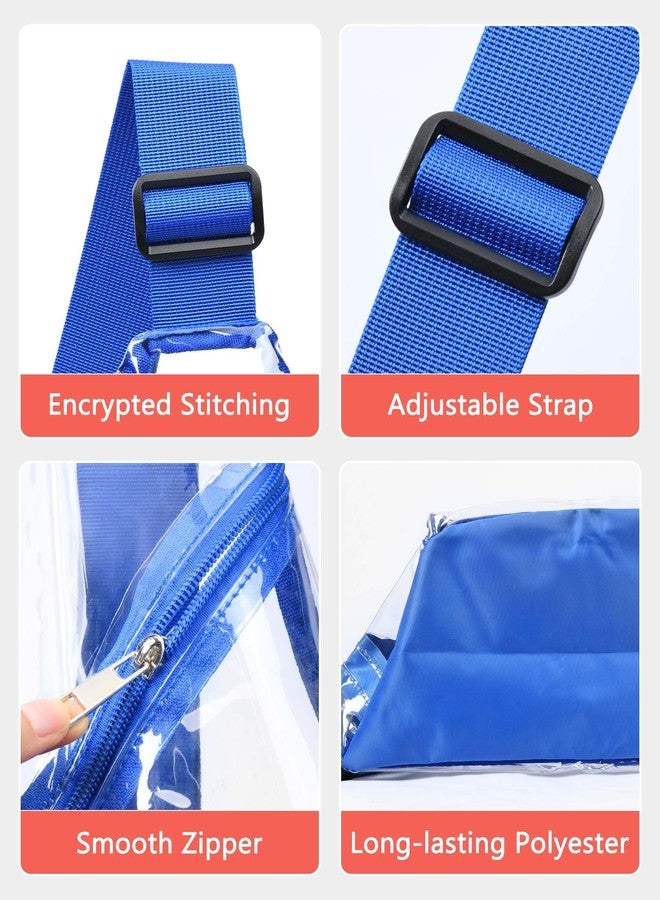 HULISEN Clear Sling Bag, Clear Bag Stadium Approved, Transparent Shoulder Crossbody Backpack Chest Casual Daypack, Blue, Medium, Clear Sling Bag - Image 5