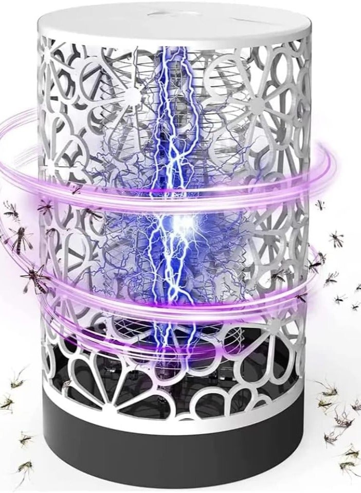 Raxoom Electric Bug Zapper for Indoor and Outdoor, Rechargeable Mosquito and Fly Killer Portable USB LED Purple Light Trap Have Security Grid for Home, Bedroom, Backyard Camping Using, White - Image 4