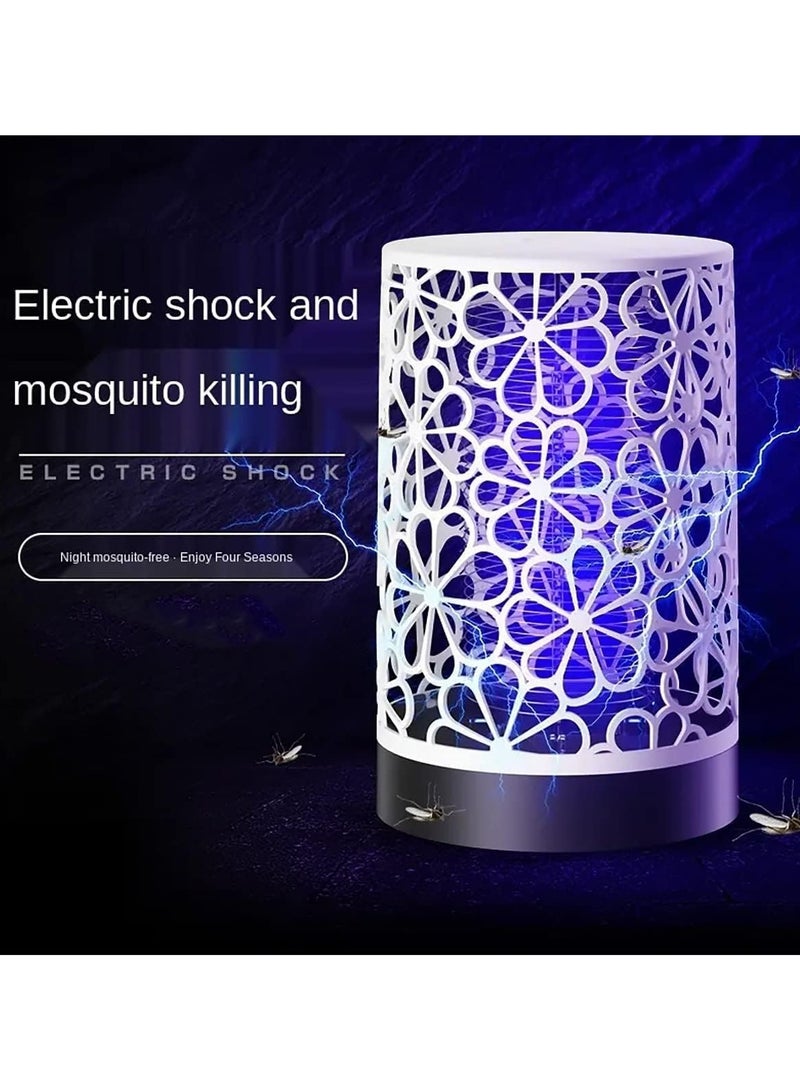 Raxoom Electric Bug Zapper for Indoor and Outdoor, Rechargeable Mosquito and Fly Killer Portable USB LED Purple Light Trap Have Security Grid for Home, Bedroom, Backyard Camping Using, White - Image 3