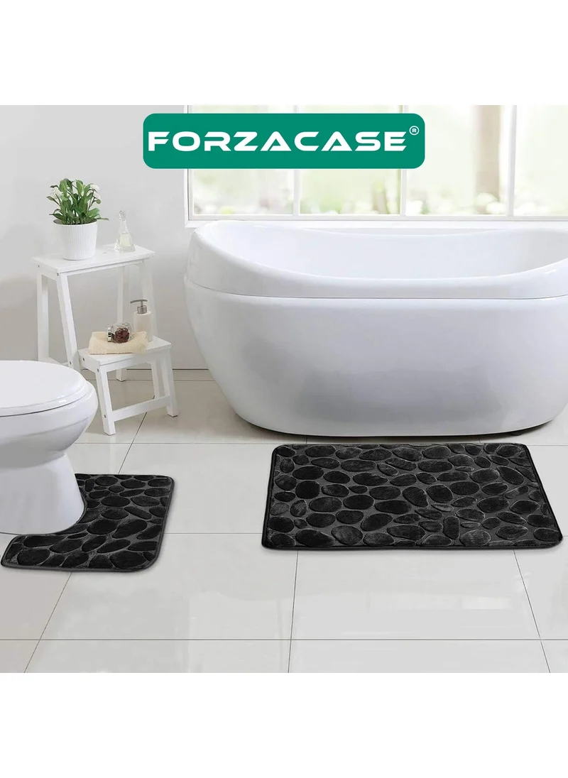 فورزاكاس Bathtub and Toilet Seat 2-Piece Non-Slip Memory Foam Bath Mat - FC711