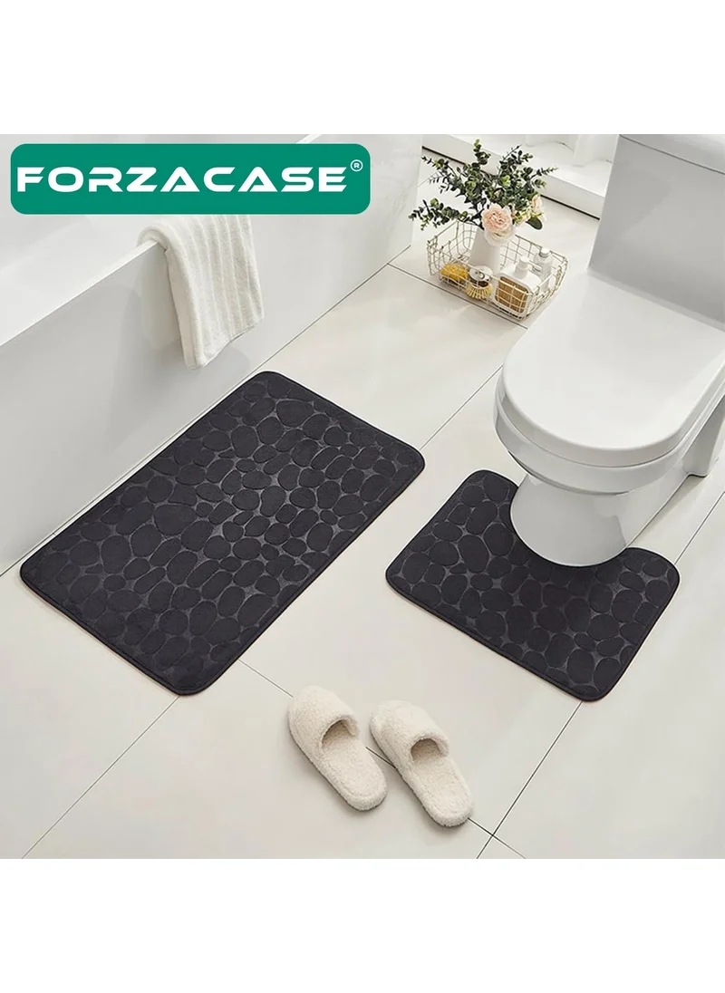 فورزاكاس Bathtub and Toilet Seat 2-Piece Non-Slip Memory Foam Bath Mat - FC711
