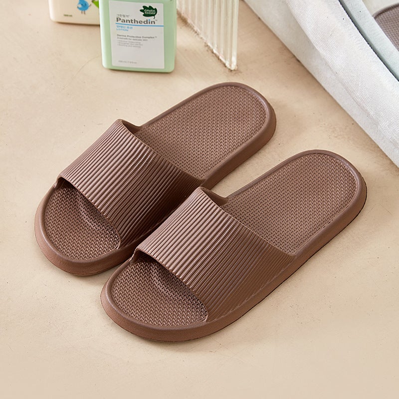 Solid Color Non-Slip Summer Slippers for Hotel, Home & Bath - Simple Design for Couples