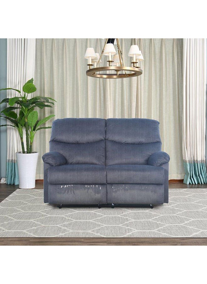 DANUBE HOME Baltimore 2 Seater Fabric Motion Recliner Modern Design Two Seat Relaxing Chair Living Room Furniture 152x99x99cm Blue  - Image 1