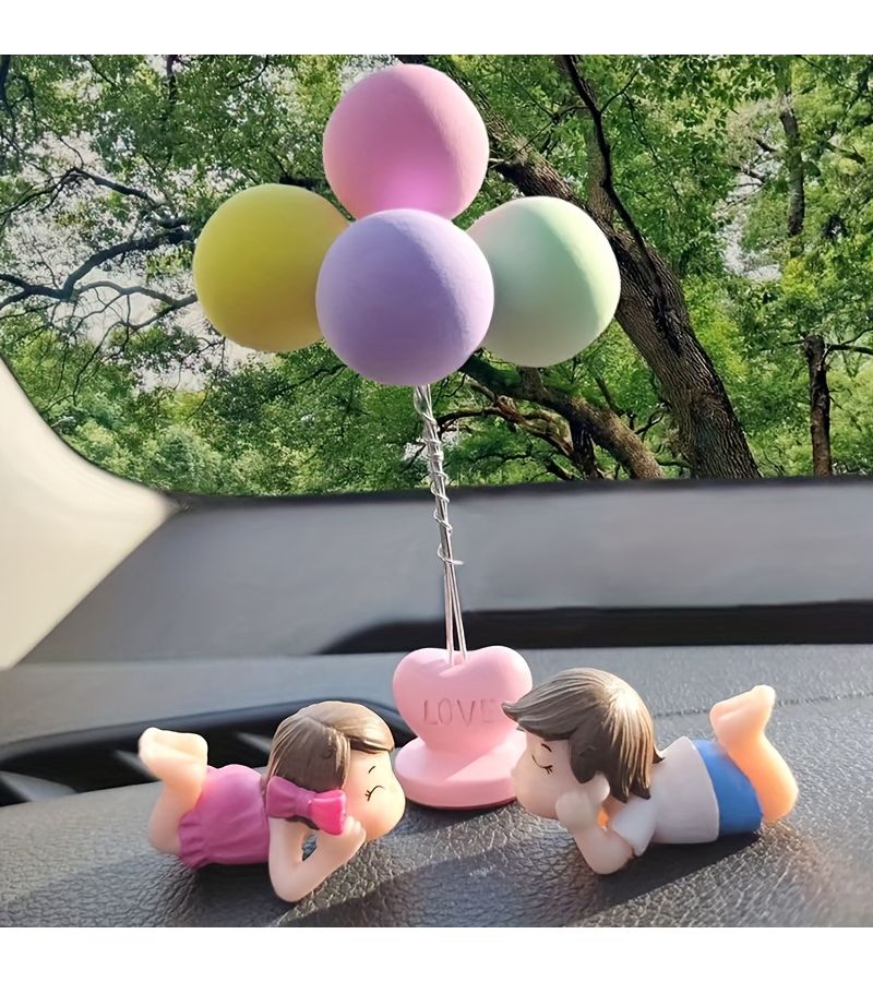 Polychrome 1PC Couple Ornament Figure For Car Interior Decoration - Image 2