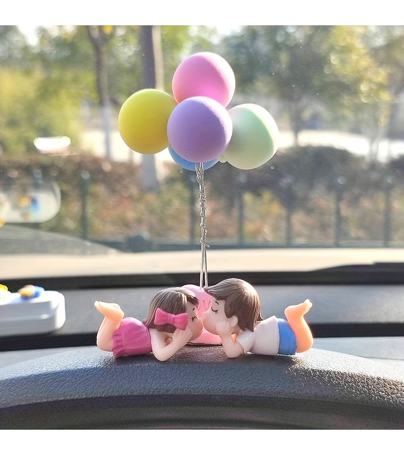 Polychrome 1PC Couple Ornament Figure For Car Interior Decoration - Image 3