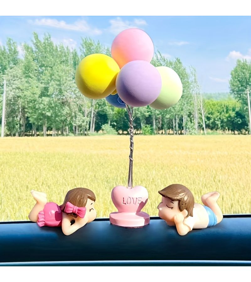 Polychrome 1PC Couple Ornament Figure For Car Interior Decoration - Image 5