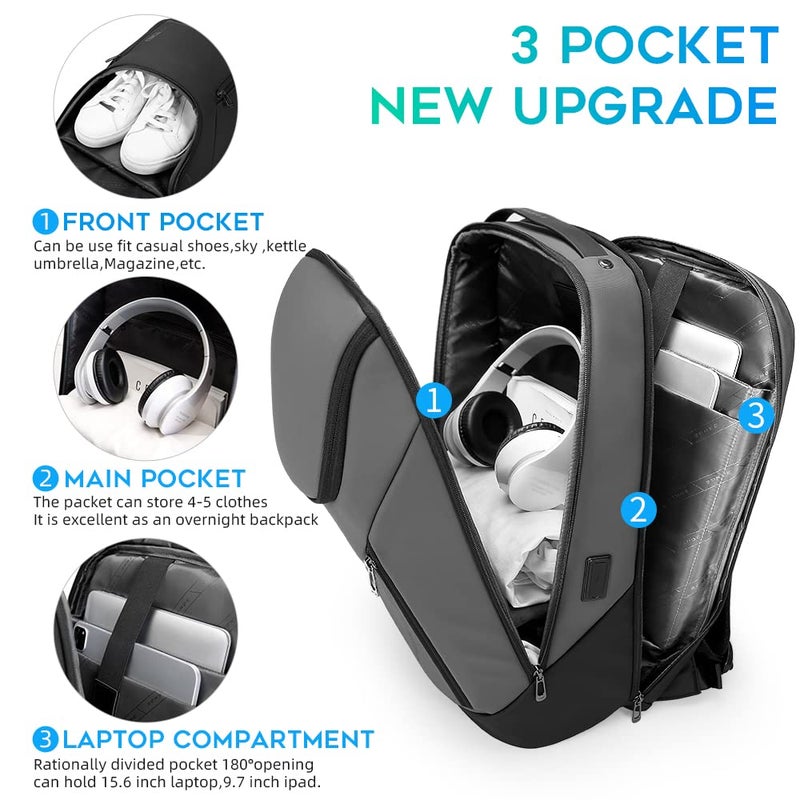 BANGE Business Smart Backpack Waterproof fit 15.6 Inch Laptop Backpack with USB Charging Port,Travel Durable Backpack - Image 2