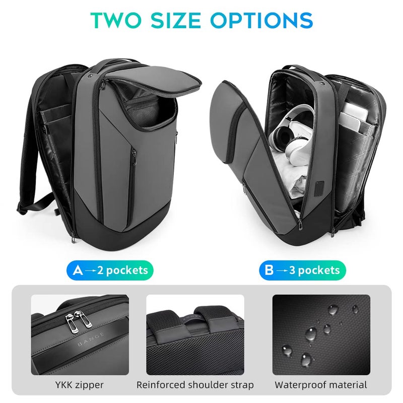 BANGE Business Smart Backpack Waterproof fit 15.6 Inch Laptop Backpack with USB Charging Port,Travel Durable Backpack - Image 3