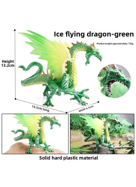 Children's Cognitive Toy Simulation Solid Large Coola Dragon Cretaceous Amphibious Carnivore Model Ornaments-Color:124-262 Green Ice Flying Dragon