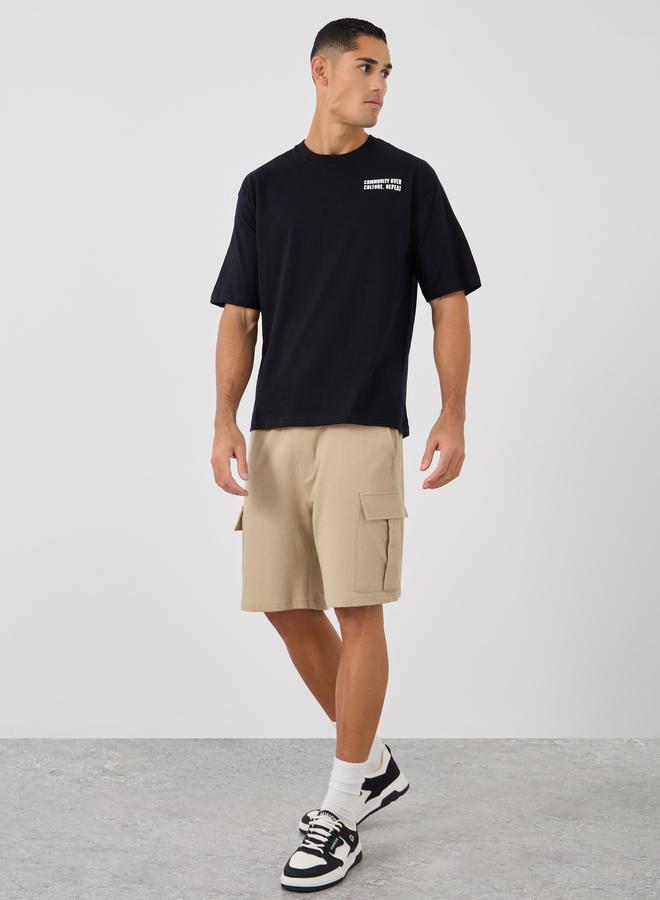 Styli Back and Front Slogan Puff Print Oversized T-Shirt - Image 2