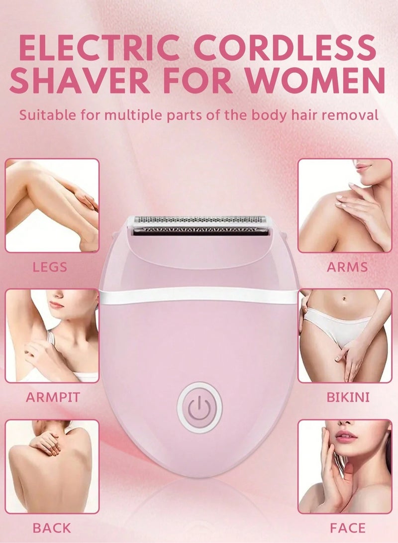 Loquat Epilator with Washable Head , Battery-Electric Wet and Dry, Painless and Multifunctional for Women (Pink) - Image 4