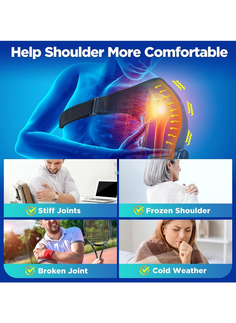 Ru syanl - Cordless Shoulder Heating Pad Heated Shoulder Wrap with Vibration Shoulder Massager Heated Shoulder Brace for Unisex - Image 1