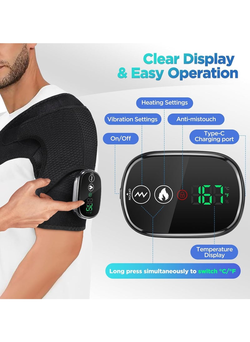 Ru syanl - Cordless Shoulder Heating Pad Heated Shoulder Wrap with Vibration Shoulder Massager Heated Shoulder Brace for Unisex - Image 1
