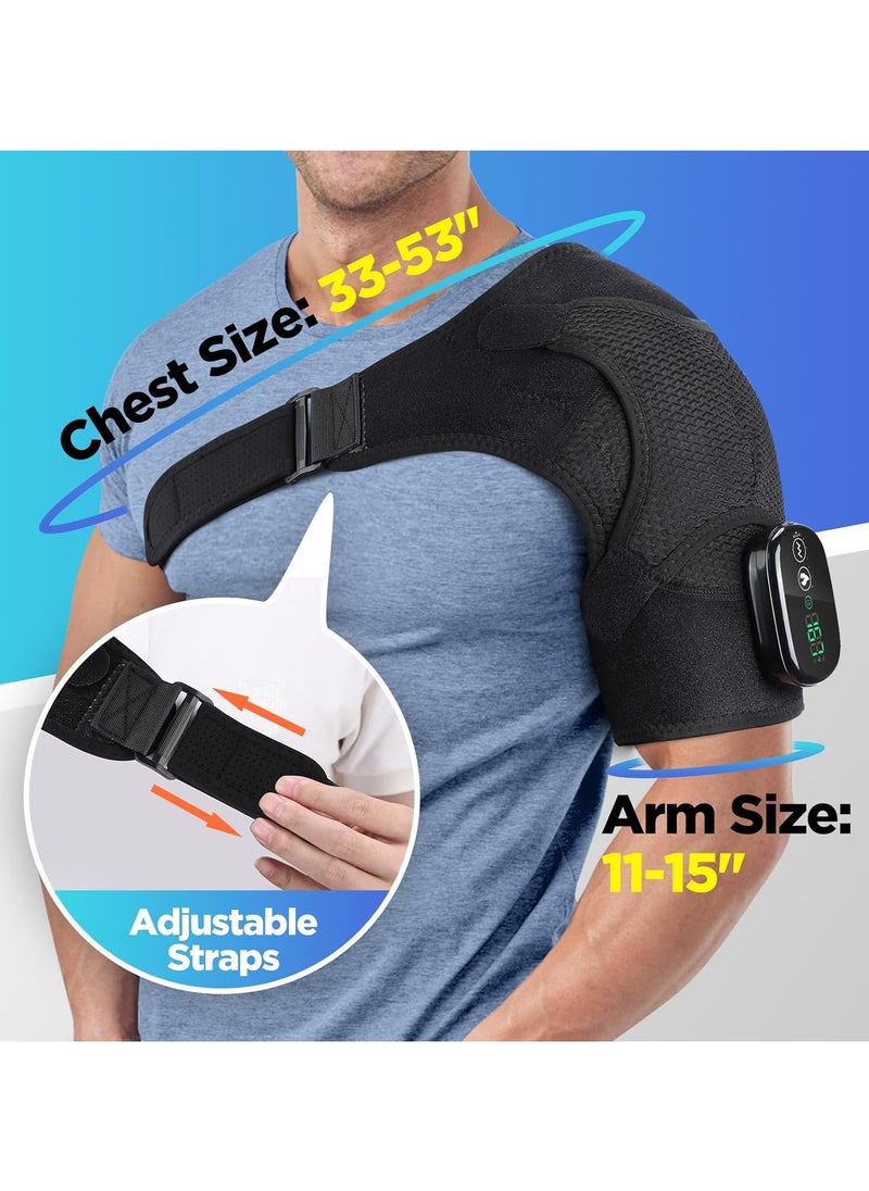 Ru syanl - Cordless Shoulder Heating Pad Heated Shoulder Wrap with Vibration Shoulder Massager Heated Shoulder Brace for Unisex - Image 1