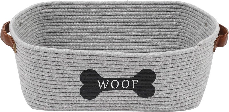 Morezi Cotton Rope Dog Toy Basket with Handle, Large Dog bin, Puppy Kitty Bed, Dog Toy Basket - Perfect for Carry pet Toys, Blankets, leashes, chew Toys, Diapers - Gray - Image 1