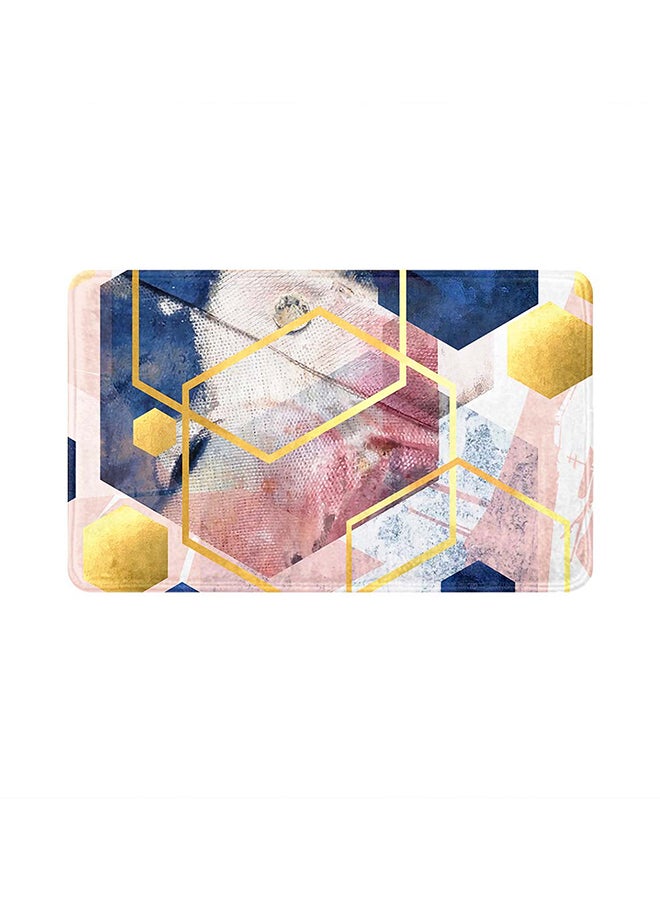 RIZARIES SuperSoft Pink Abstract Geo Door Mat, Non-slip Washable, 50 x 80cm - Image 1