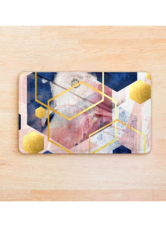 RIZARIES SuperSoft Pink Abstract Geo Door Mat, Non-slip Washable, 50 x 80cm - Image 2